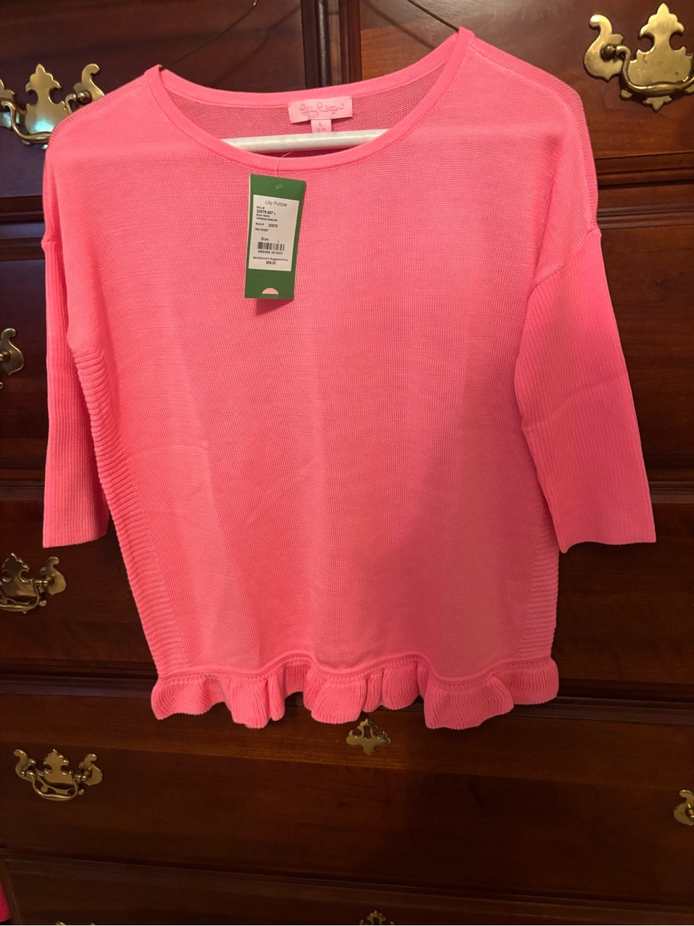 NWT Lilly Pulitzer size Large 8-10 pink sunset Tierneigh sweater - Picture 2 of 11